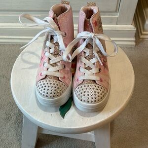 Girls Skechers Twinkle Toes High Top Sneakers